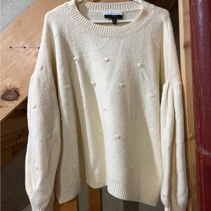 Eloquii Ivory Knit Pullover